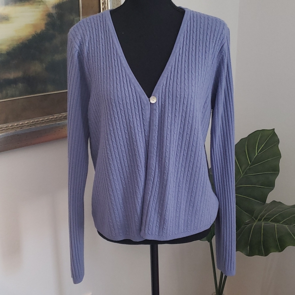 Periwinkle One Button Light Sweater